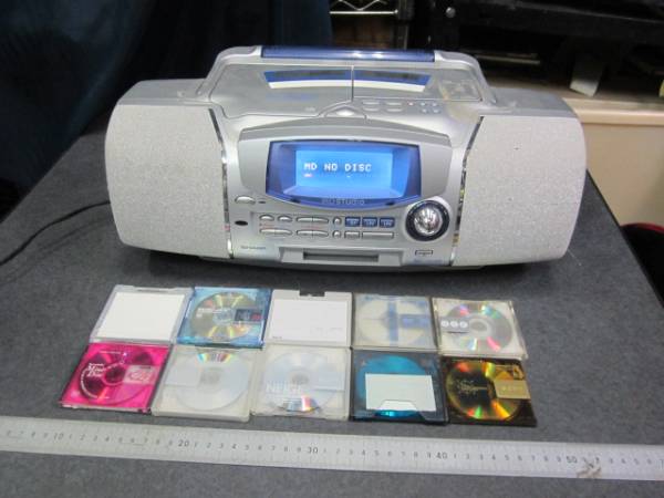 SHARPシャープ CDMDラジカセ MD-F150-S 2001年製おまけ付(一般)｜売買