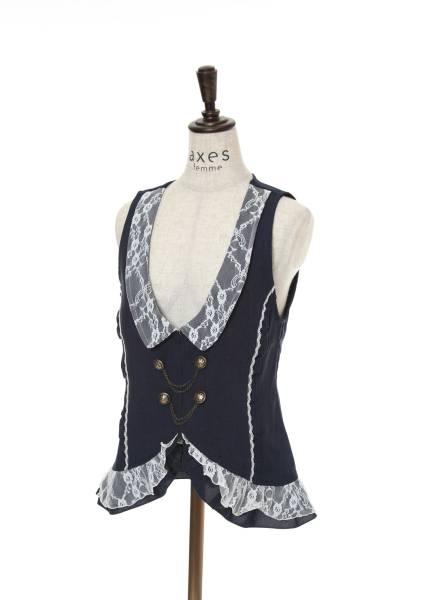 axes femme チェーン使いクラシカルベスト ♪axes femme チェーン使いクラシカルベスト【新品】タグ付♪(トップス