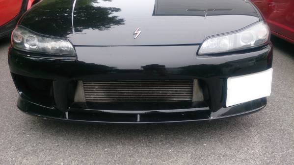 S15 シルビア フロント純正エアロバンパー コピー品 中古 FRP 黒 