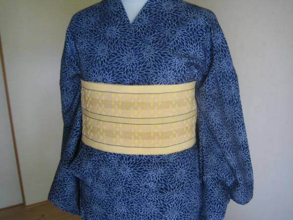 竺仙☆籠染め希少浴衣☆美品仕立上り☆七緒美しいキモノ(コーマ地