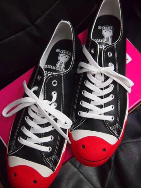 新品同様 CUNE キューン レザースニーカー シューズ 黒 27.5cm  