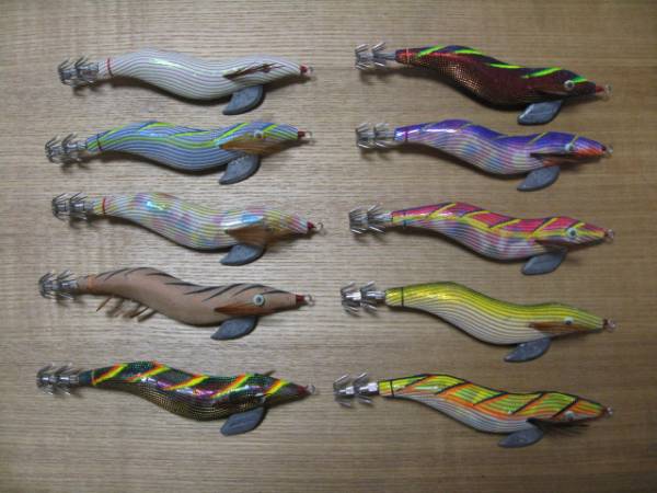 【USED】★餌木猿★　10本セット　エギケース付き　林釣漁具_2