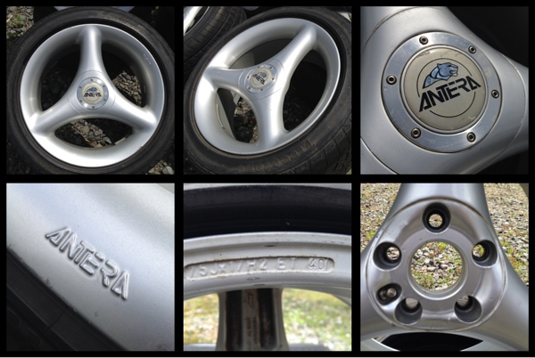ANTERA 3本スポーク 17×7.5J PCD114.3 5穴 タイヤ付JDMヘラフラ