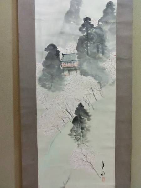 掛軸■桜 吉野 春 肉筆 骨董品 時代物■(28)