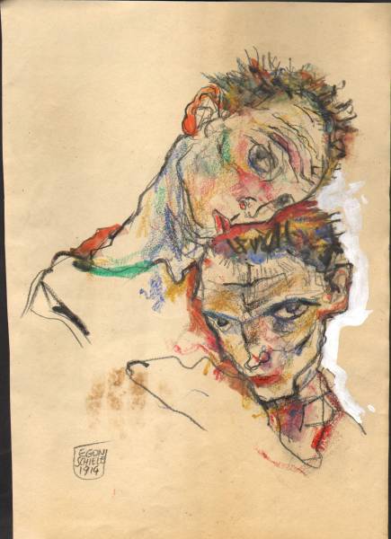 エゴン・シーレ 肉筆 Barney Hollis 水墨画 New York エゴン・シーレ Egon Schiele ドローイング 肉筆 (デッサン画