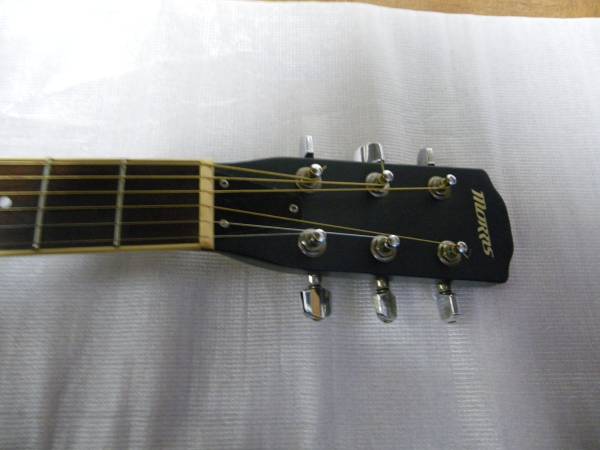 モーリス リゾネーターギター黒、ピックアップ付 MORRIS☆ドブロ/リゾネーターギター(黒)☆モーリス・レア美品(モーリス
