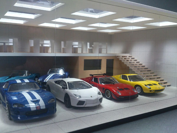 1/43 ショールームカフェ（コンクリート打ち放し） ジオラマ模型