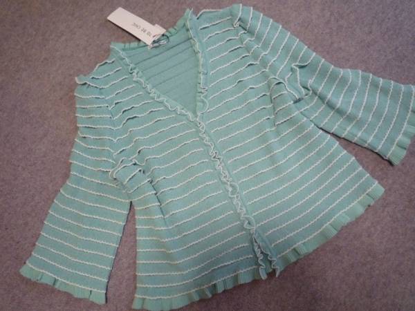 新品 TO BE CHIC フリルがお洒落なカーディガン32550円ミント5