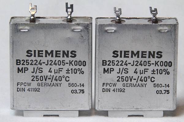 SIEMENS MP コンデンサー 4uF/DC250V ペア シーメンス No.6 SIEMENSMP