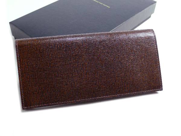1円～★DRIES VAN NOTEN★DH21A46 茶系 革型押し 長財布