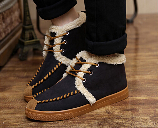 暖かい・メンズショートブーツ・厚底靴・カジュアル27cm黒