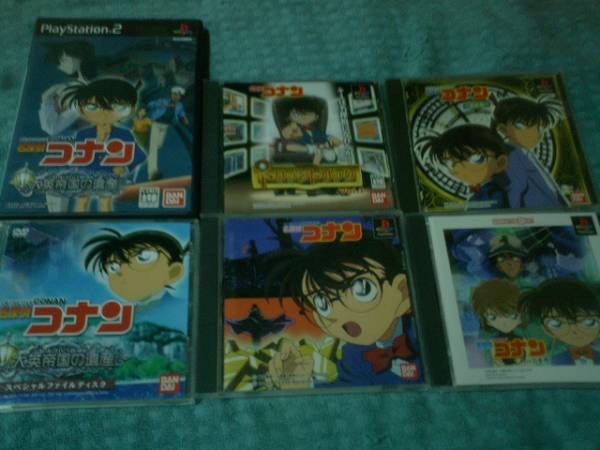 即決PS PS2 名探偵コナン5本+攻略本2冊 非売品DVD付き　