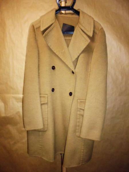 プラダ PRADA キャメル ダブル ウールチェスターコート 44