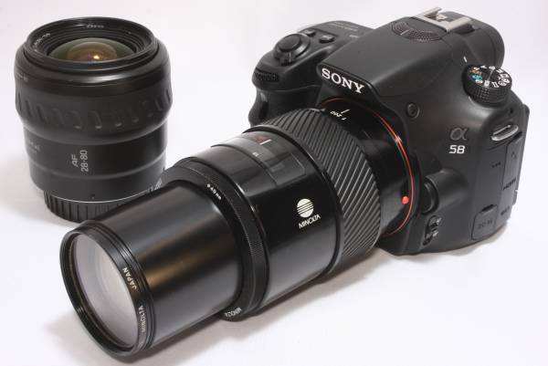 ★新品級★ Sony ソニー α58 + 望遠Wズーム!!★保証＆おまけ♪