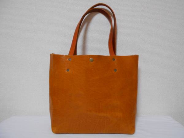 新品　ハンドメイド 国産 本革ヌメ革トートバッグ 