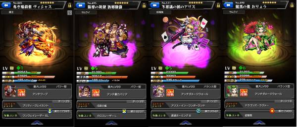 モンスト アリス・おりょう・謙信等　アカウント