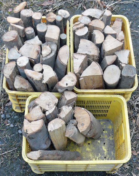 【大分発】乾燥薪 樫+杉 大割 40cm◆暖炉・薪ストーブ◆100キロ