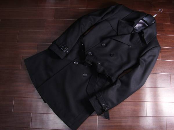 R47■美品 コムサメン トレンチ コート　　Ｌ