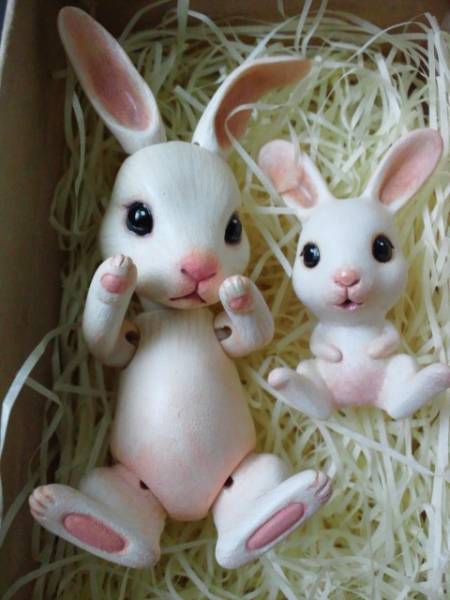 ☆OZARU 様作・うさぎのチョビ＆ミニチョビ・2体SET☆