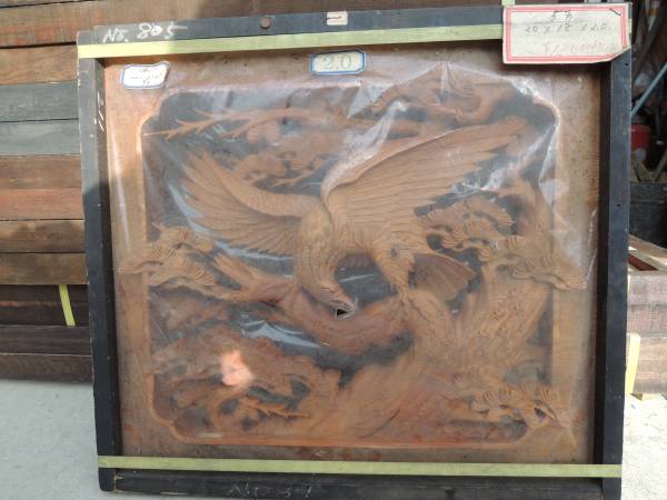 欄間　木製　タカ　新古品