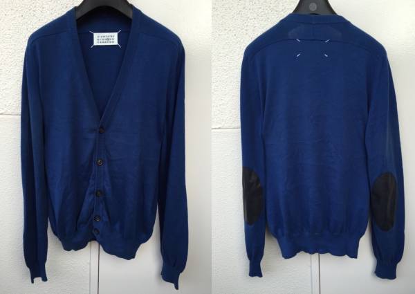 マルジェラ14レザーエルボーパッチカーディガンsアーティザナル