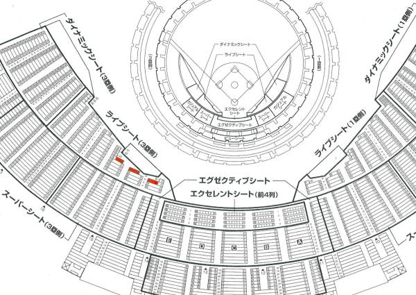 5/3(日)オリックス×ソフトBライブ3塁側最前列京セラ(ペア)