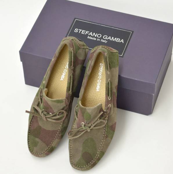 新品ステファノガンバSTEFANOGAMBAドライビングカモフラ迷彩39