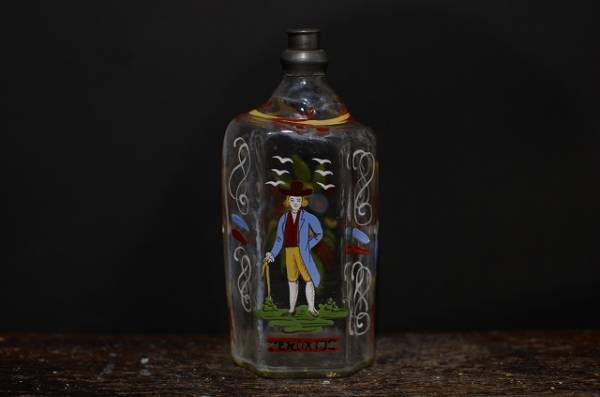 ドイツ　エナメル絵付ガラス瓶① 古道具坂田硝子民藝 18/19世紀