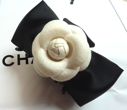 シャネル好きに☆グログランリボンカメリアバンスクリップ_1