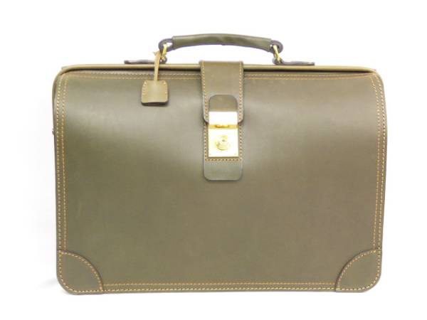 HERZ ヘルツ ビジネスバッグ ダレスバッグ グリーン 革 t2040