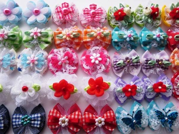 ★ハンドメイド　軽い　ワンちゃんリボン　４０個_2