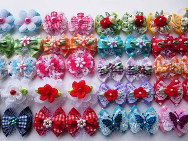 ★ハンドメイド　軽い　ワンちゃんリボン　４０個_3