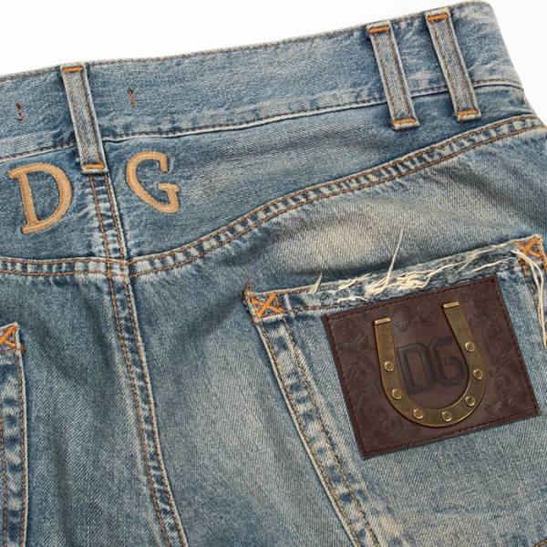 ドルチェ&ガッバーナ ダメージ加工 DG刺繍 蹄型プレート48 c193