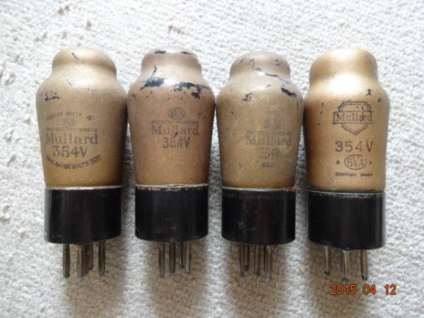 英Mullard 354V (= MH4) ゴールド塗装 メッシュ球！2本1組です。