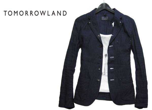 新品▽トゥモローランド 定2.2万 春夏リネンジャケット(L)39479