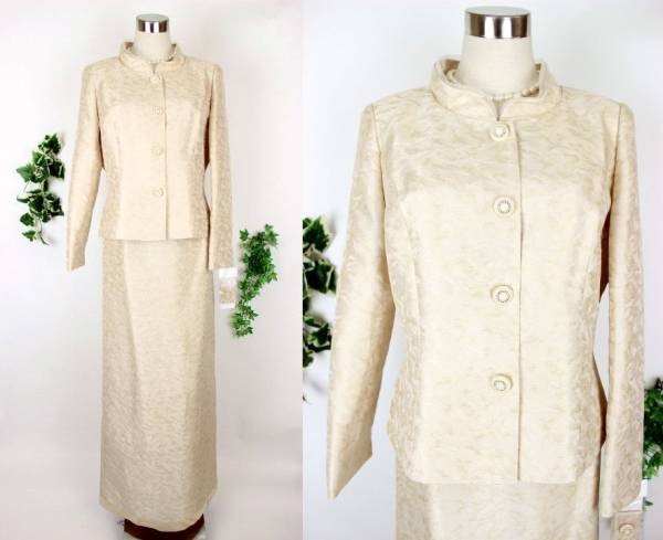 新品14万 結婚式 パーティー スーツ 絹混 軽 シャンパン 13 留袖