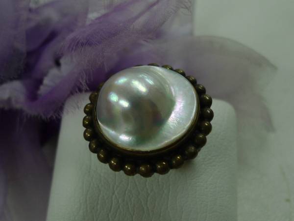 ◆特大マベパールリング◆指輪◆スターリング◆ユP832◆