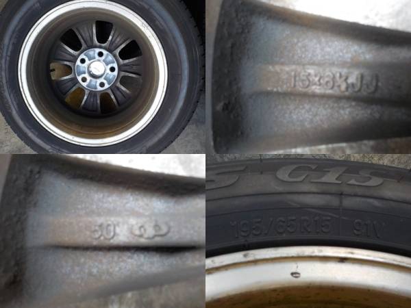 【195/65R15】マーク２用純正アルミ夏タイヤ４本＃374_3