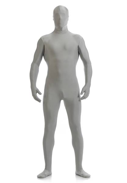 銀灰色 シルバーグレー全身タイツ上質伸縮通気XXL180-190cm■109