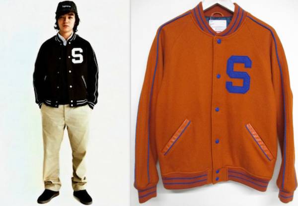 染谷将太着☆Supreme シュプリーム 11AW Varsity Jacket S☆FK