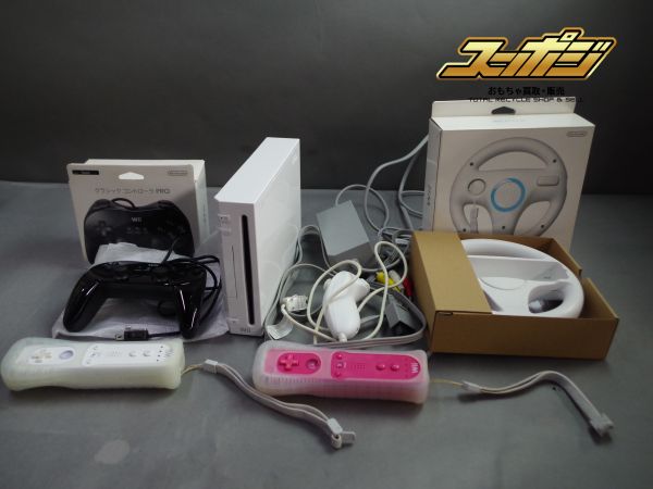 H760 任天堂 Wii ホワイト Wiiリモコン ハンドル等 5点SET