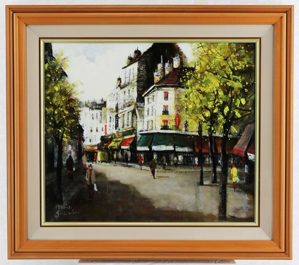 sb 美術市場掲載 須崎路夫 油彩１０号「午後の街角」