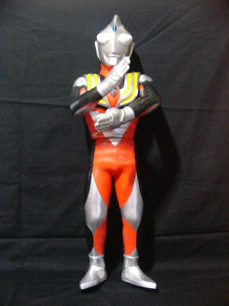 ウルトラマン　特大　ビッグ　ソフビ　フィギュア　　レトロ　レア　昔　グッズ ウルトラマンティガ ABC TOY 超ビッグサイズ ソフビ オレンジ