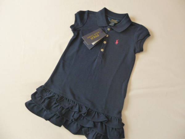 新品ポロラルフローレン人気紺ワンピース１００お受験学校見学