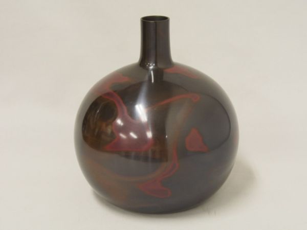 山形鋳物 朱銅花瓶 阿部照文作 山形伝統工芸品 阿部 照文 作 朱銅 花瓶 一輪挿し 花器 骨董(花器