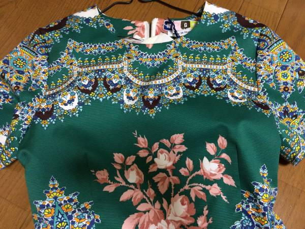 ●ＭＳＧＭ15ＳＳエメラルドグリーンペイズリー柄ワンピース●