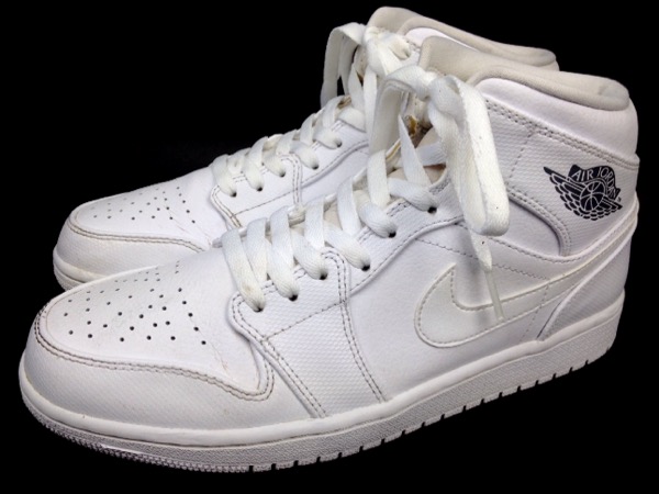 NIKE ナイキ AIR JORDAN 1 MID エアジョーダン1 白ホワイト(27.0cm 