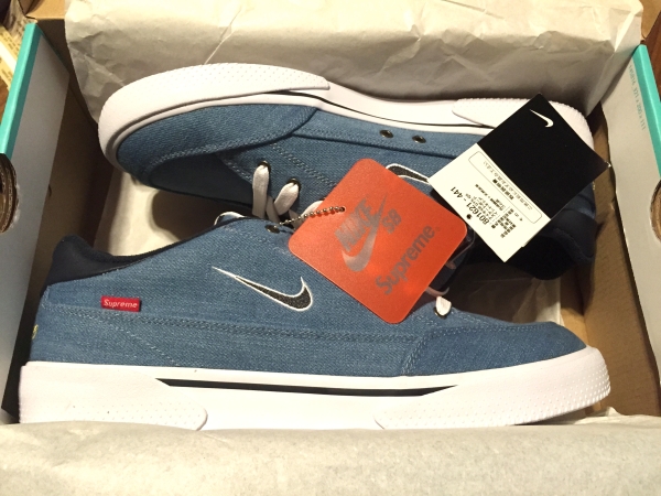 ★SUPREME X NIKE SB GTS US9.5 27.5CM BLUE DENIM 青 国内正規