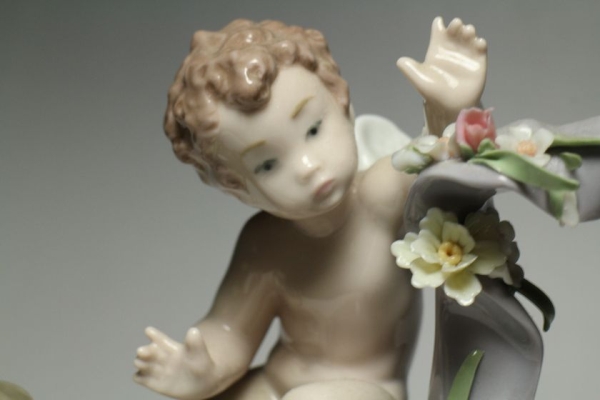 1085. LLADROリヤドロ 「天使の時計」 絶版品5973 / 人形 置物