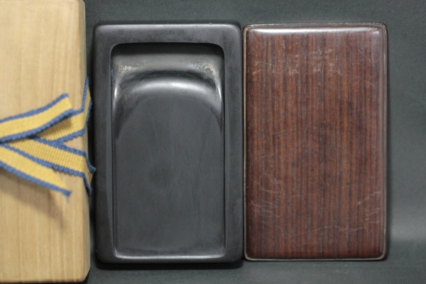 清代 歙州硯 紫檀蓋 古硯文房 書道 唐物